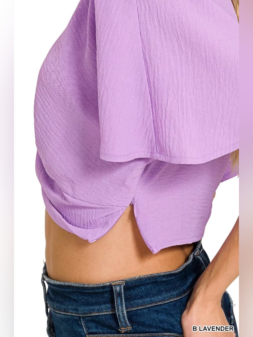Zenana Woven Airflow Twisted Top & Wide Leg Pants Set - Picture 8 of 16